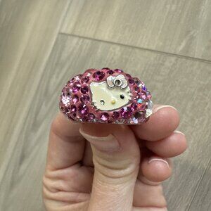 Swarovski × Hello kitty collaboration ring Kawaii Sanrio silver color Sz 58‎ 8.5